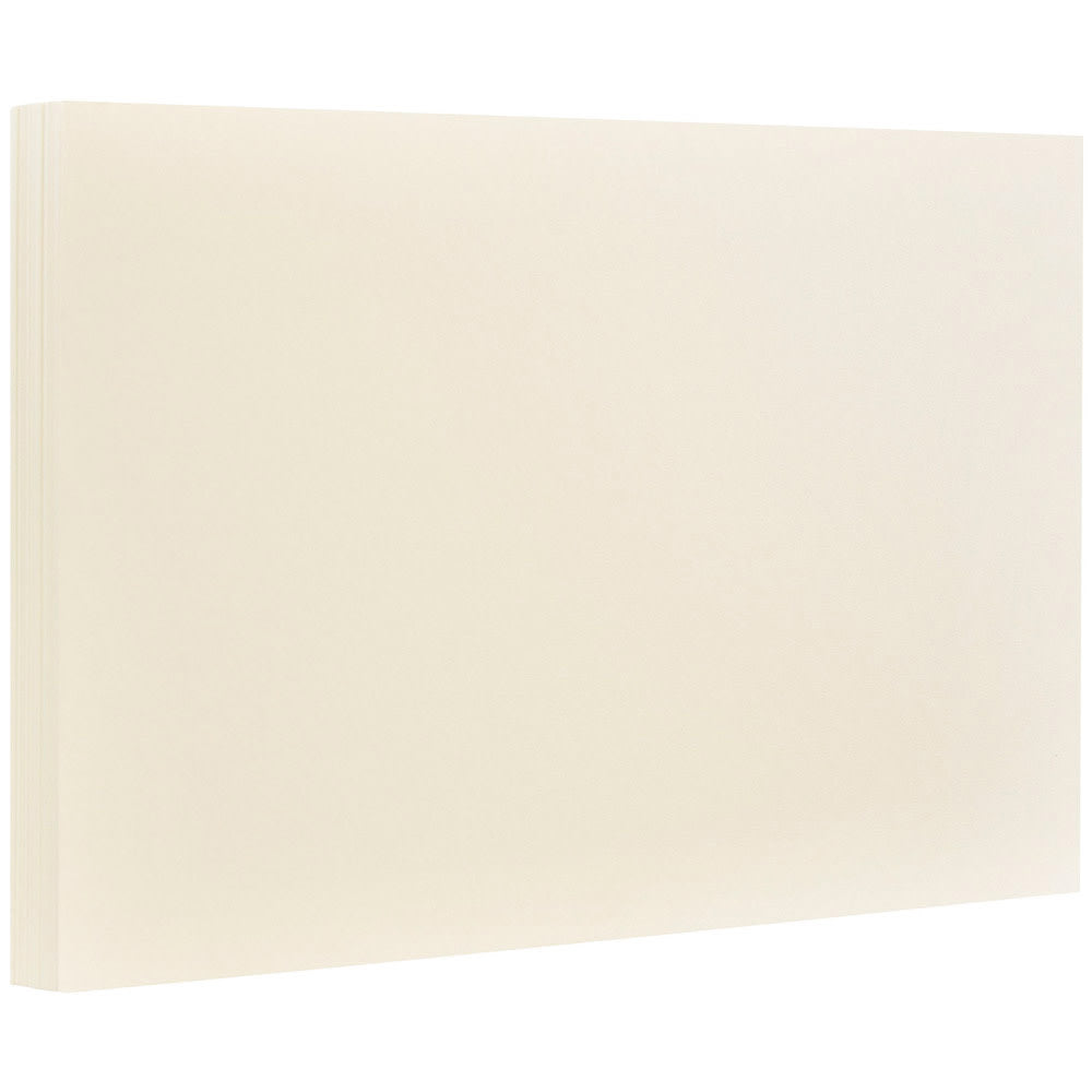 JAM Paper Blank Note Cards, 5 1/8in x 7in, Ivory, Pack Of 100