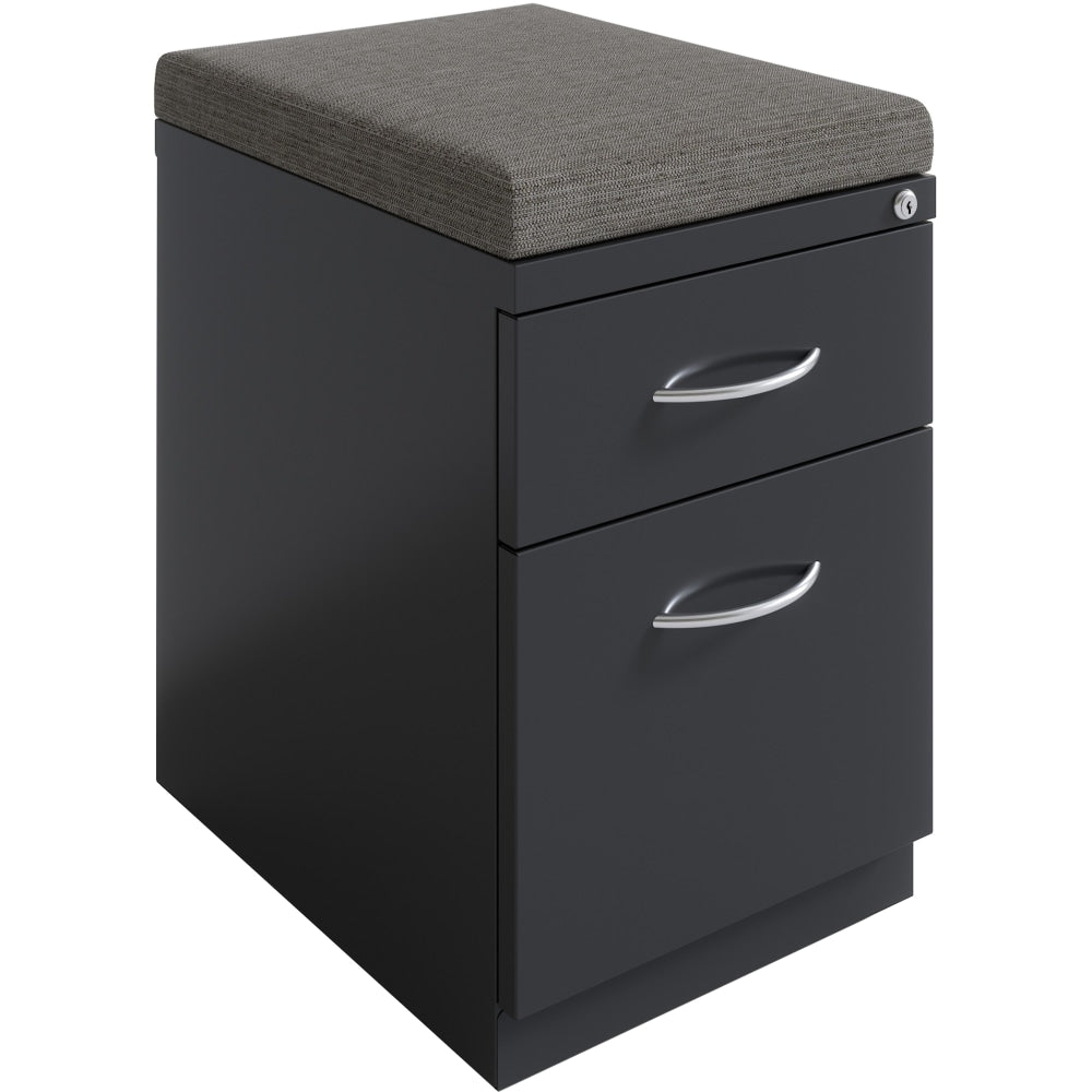 Hirsh 20inD Vertical 2-Drawer Mobile Pedestal File Cabinet, Charcoal/Chinchilla