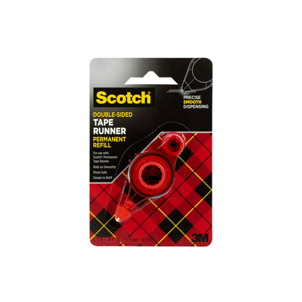 Scotch Double-Sided Tape Runner Permanent Refill, 1/3in x 49ft