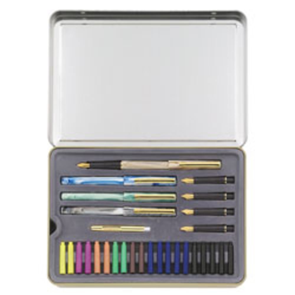 Staedtler 5-Nib Calligraphy Set, Assorted Points, Assorted Barrels, Assorted Ink Colors