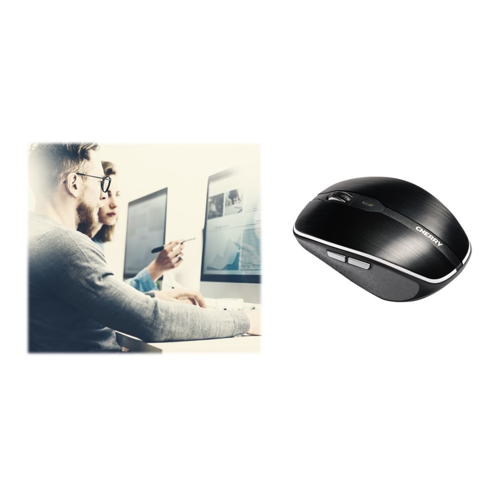 CHERRY MW 8 Advanced - Mouse - ergonomic - optical - 6 buttons - wireless - 2.4 GHz - USB wireless receiver - black