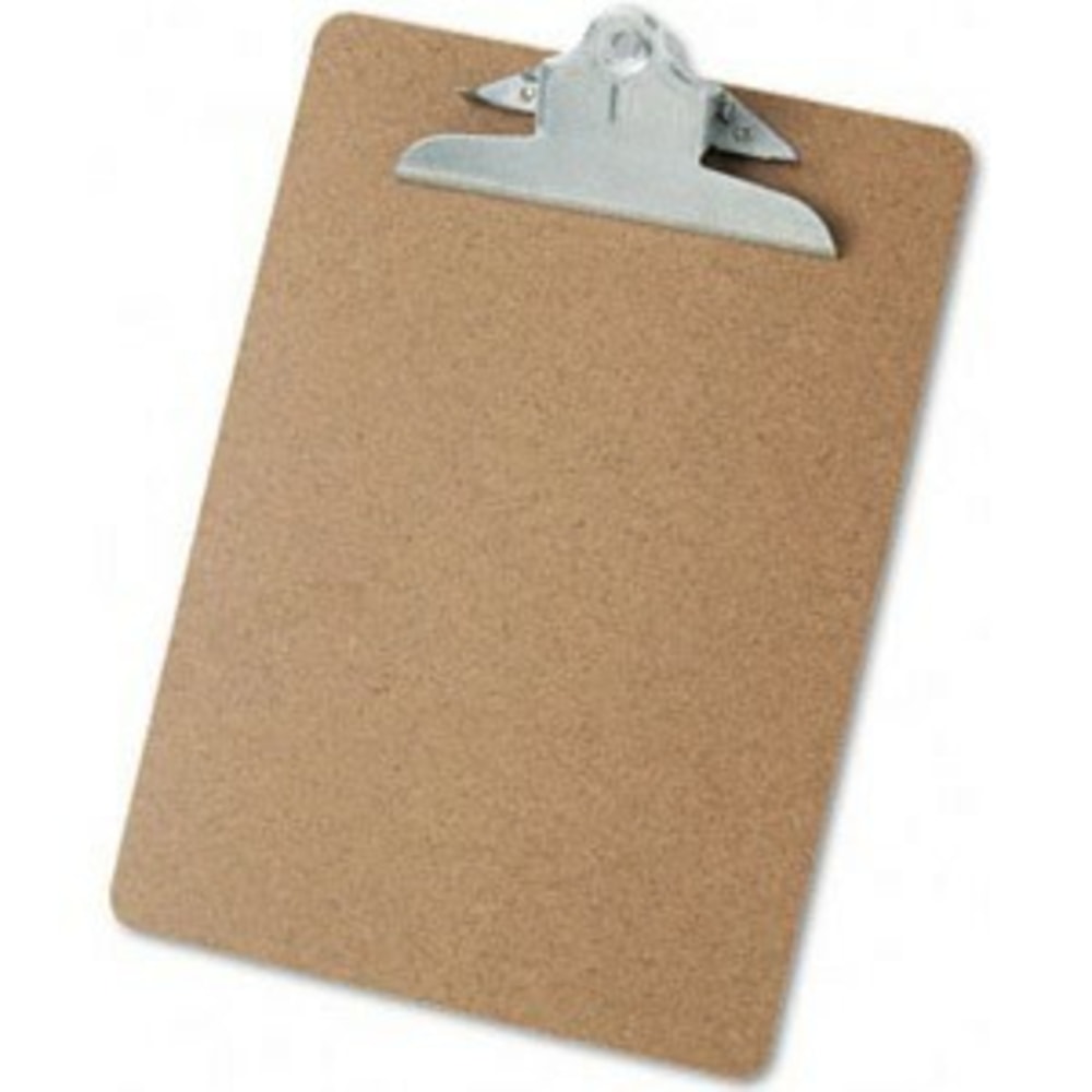 Universal Hardboard Clipboard - 1.25in Capacity - 8.5in x 11in - Hardboard - Brown