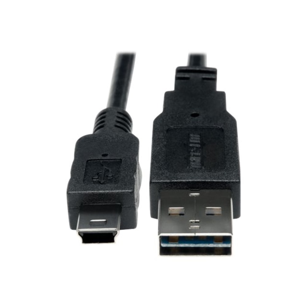 Eaton Tripp Lite Series Universal Reversible USB 2.0 Cable (Reversible A to 5Pin Mini B M/M), 6-in. (15.24 cm) - USB cable - mini-USB Type B (M) to USB (M) - USB 2.0 - 5.9 in - molded, reversible A connector - black