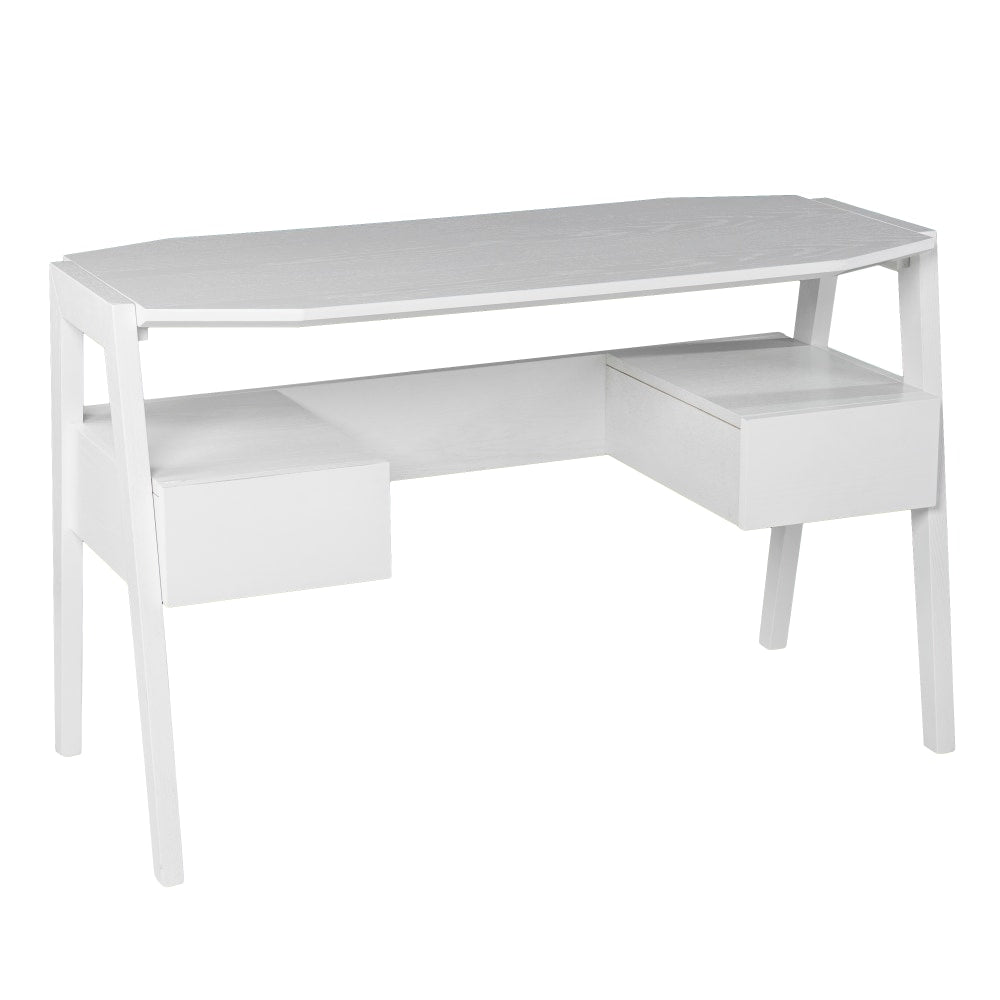 SEI Furniture Clyden 49inW Mid-Century Modern Writing Desk With Storage, White