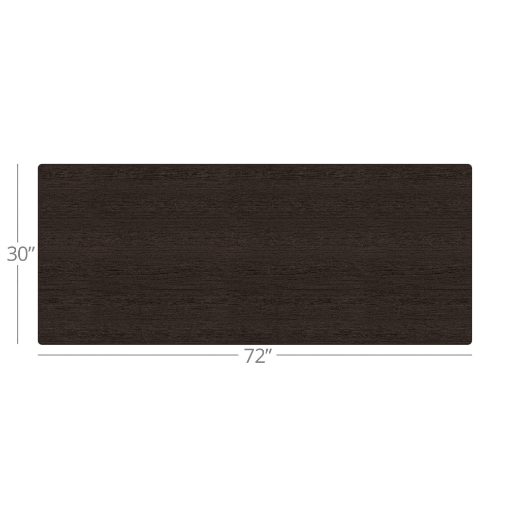 WorkPro Flex Collection Long Rectangle Table Top, 30in x 72in, Espresso