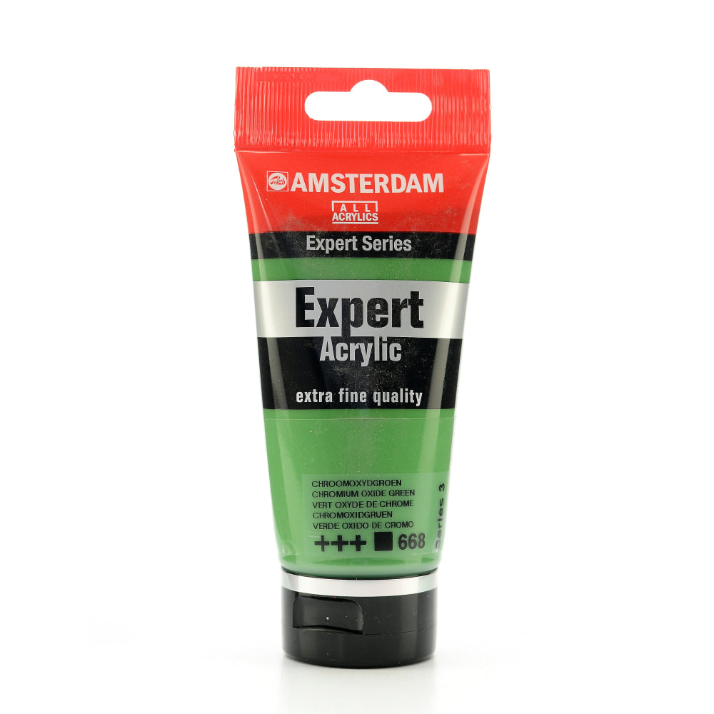 Amsterdam Expert Acrylic Paint Tubes, 75 mL, Chromium Oxide Green, Pack Of 2