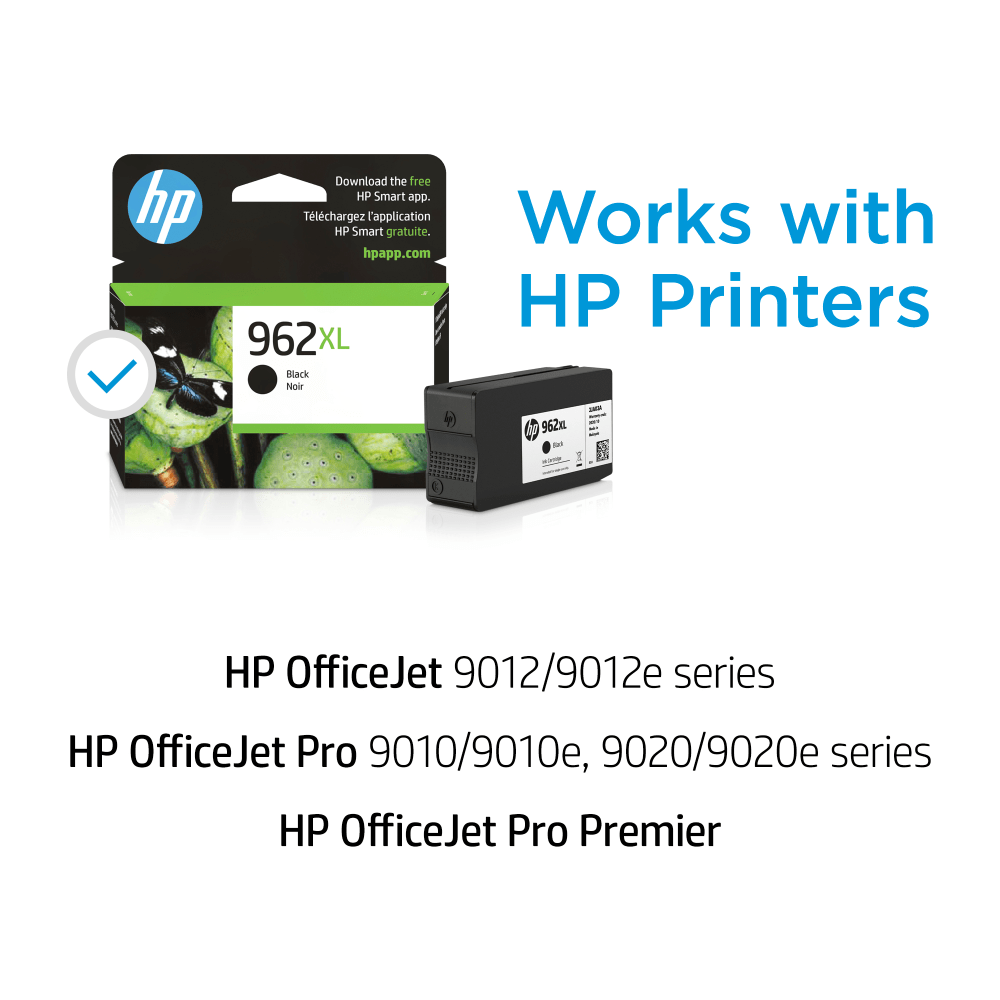 HP 962XL Black High-Yield Ink Cartridge, 3JA03AN