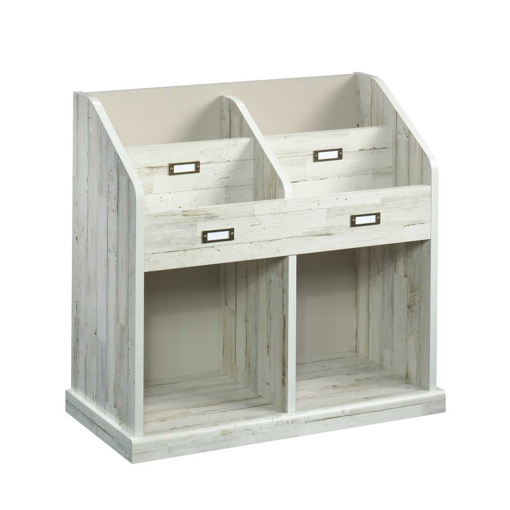 Sauder Barrister Lane 4-Shelf Storage Organizer Bookcase, White Plank