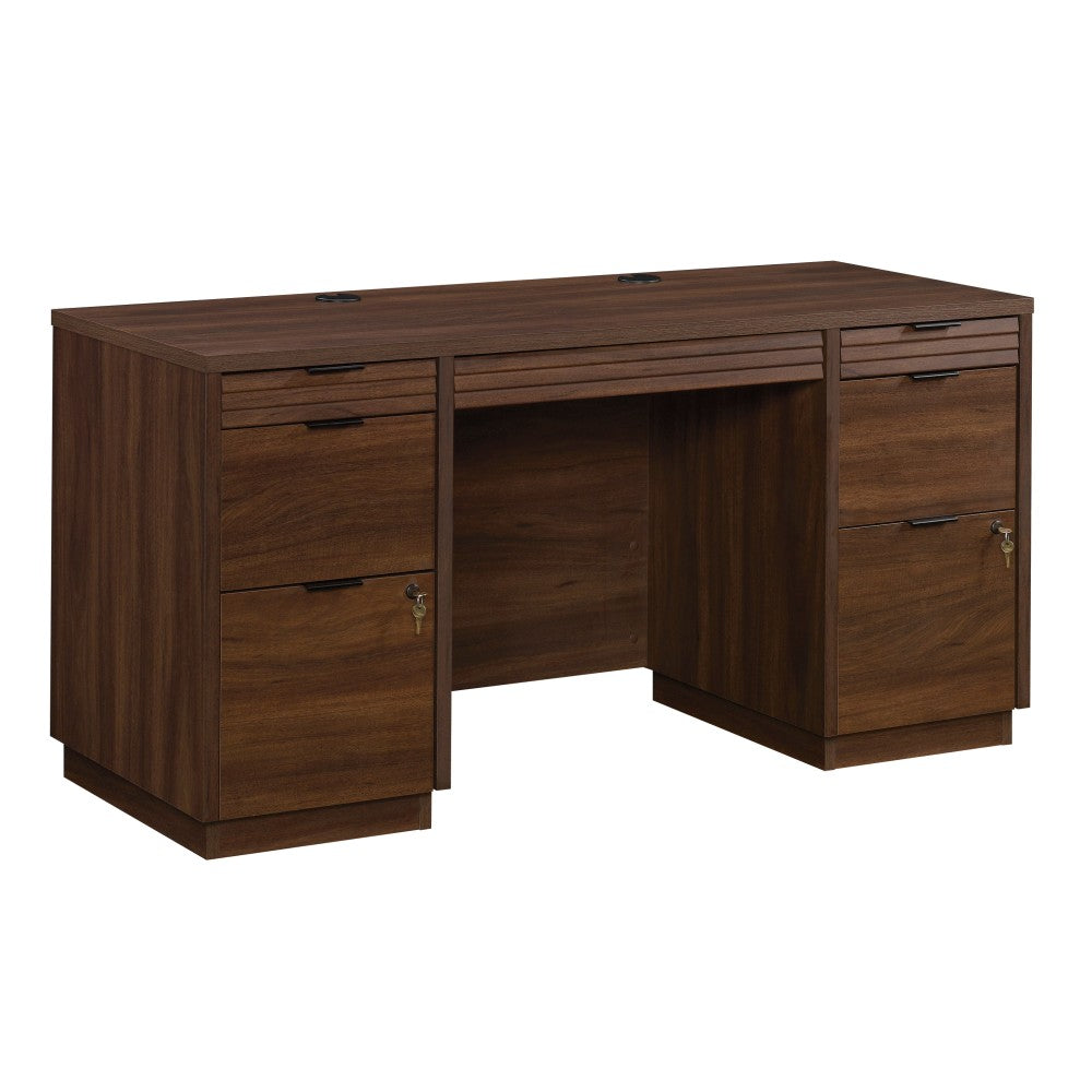 Sauder Palo Alto 60inW Commercial Credenza Computer Desk, Spiced Mahogany