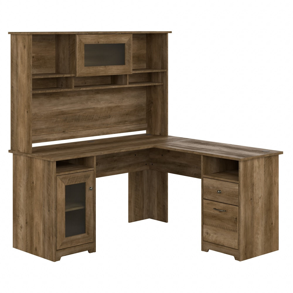 Bush Furniture Cabot 60inW L-Shaped Computer Desk With Hutch, Reclaimed Pine, Standard Delivery