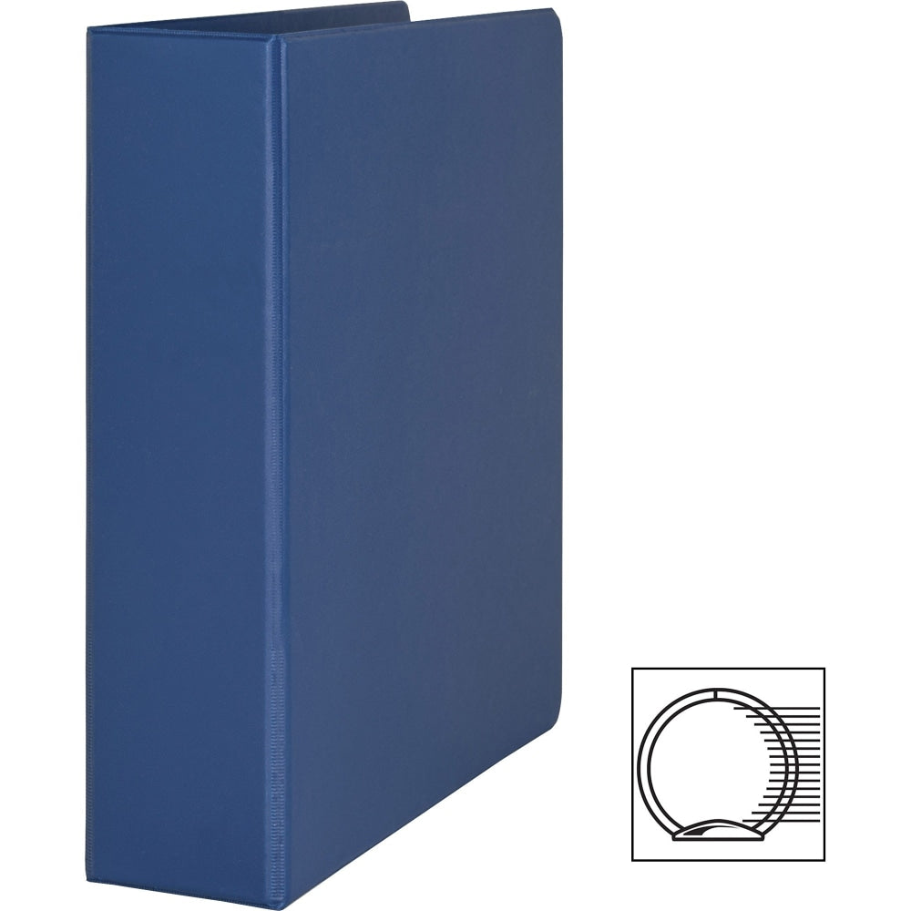 Business Source Basic Round Ring Binders - 2in Binder Capacity - Letter - 8 1/2in x 11in Sheet Size - Round Ring Fastener(s) - Vinyl - Dark Blue - 1.52 lb - Recycled - 1 / Each