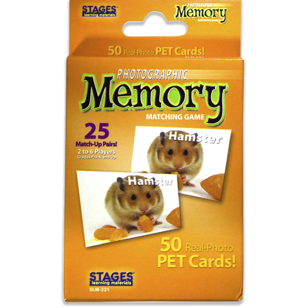 Stages Learning Materials Pets Photographic Memory Matching Games, Pack Of 3 Games