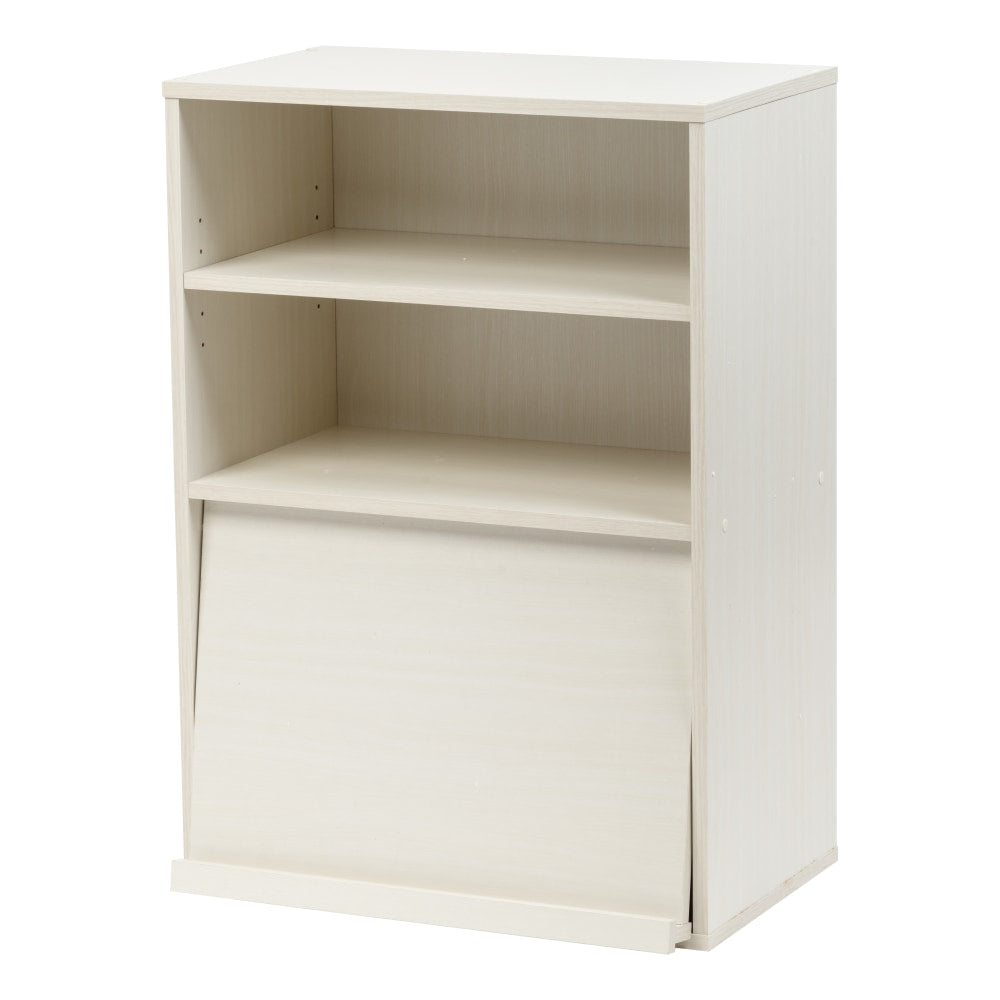 IRIS 33inH Open Wood-Shelf With Pocket Door, Off White