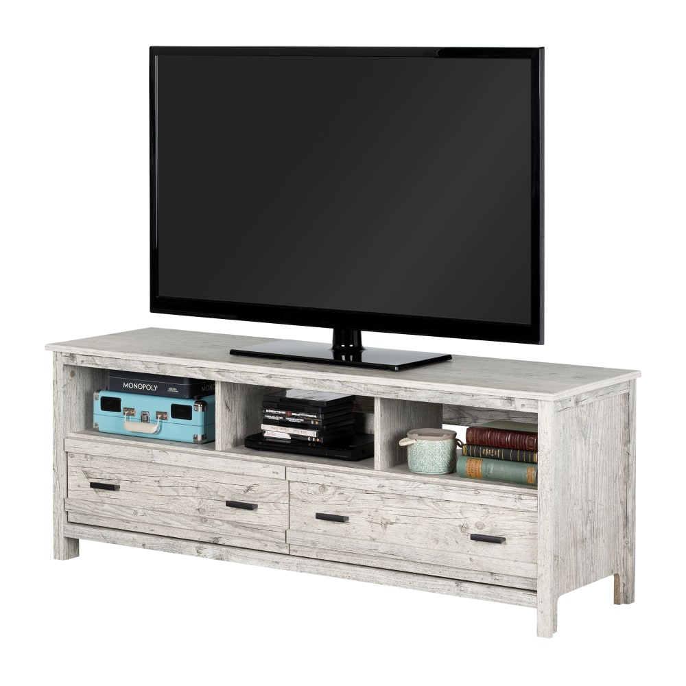 South Shore Exhibit TV Stand For 60in TVs, Seaside Pine