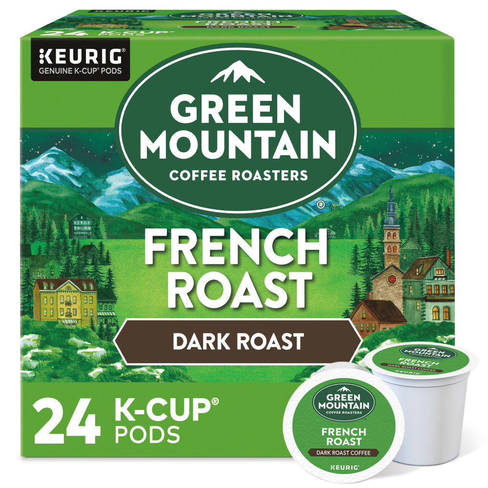 Green Mountain Coffee Single-Serve Coffee K-Cup Pods, French Roast, Carton Of 24