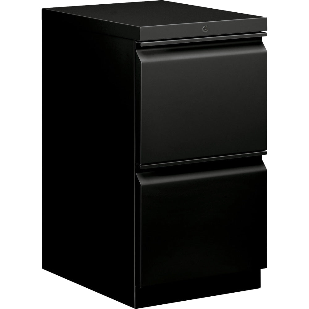 HON Brigade 15inW x 19-7/8inD Lateral 2-Drawer Mobile "R" Pull Pedestal File Cabinet, Black