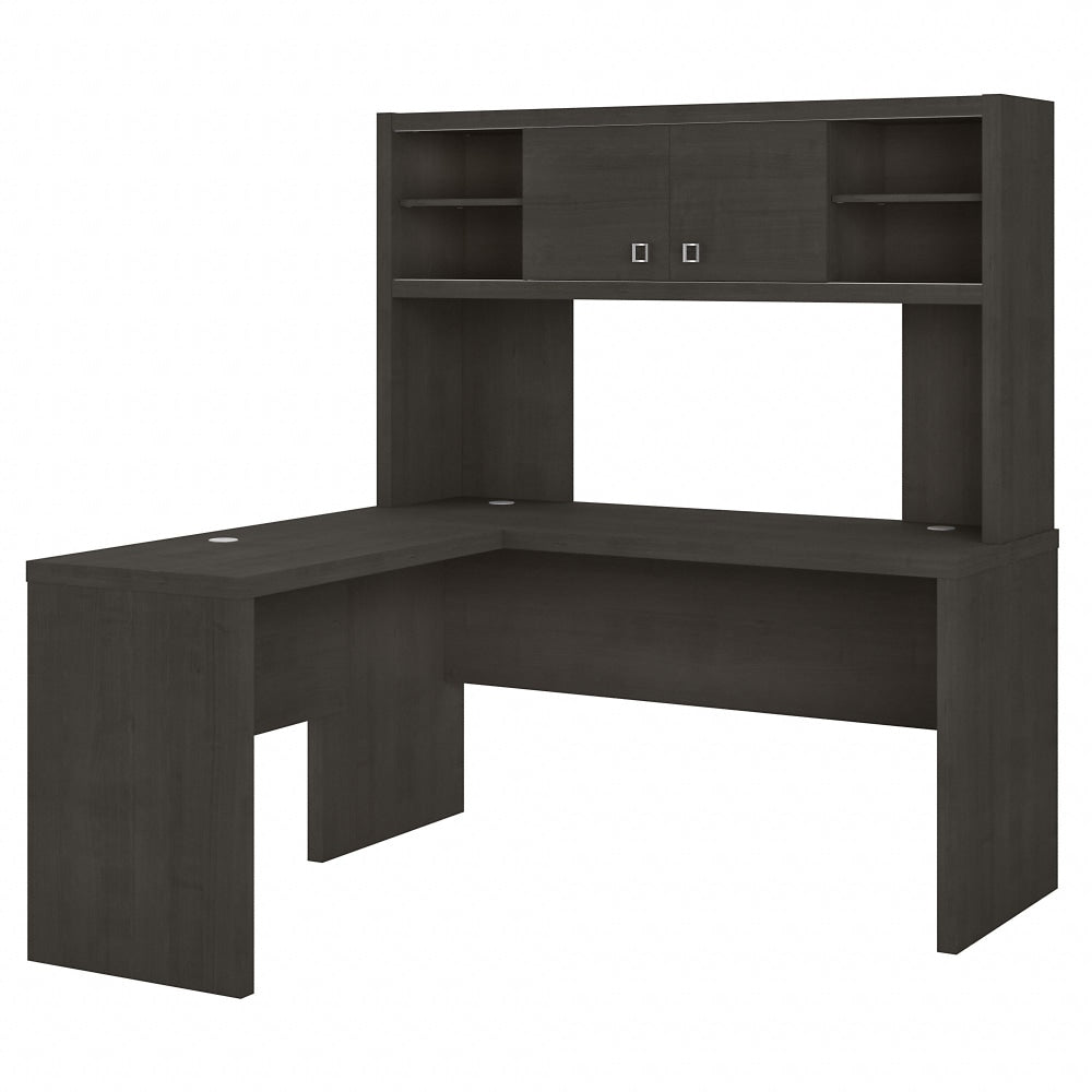 Bush Business Furniture Echo L-Shaped Desk With Hutch, Charcoal Maple, Standard Delivery