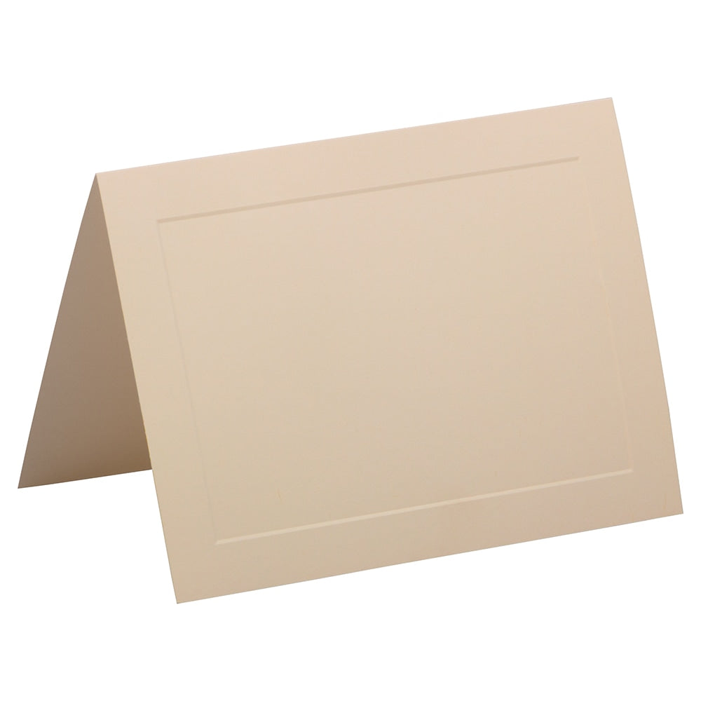 JAM Paper Strathmore Fold-Over Cards, With Panel, 5in x 6 5/8in, Ivory, Pack Of 25