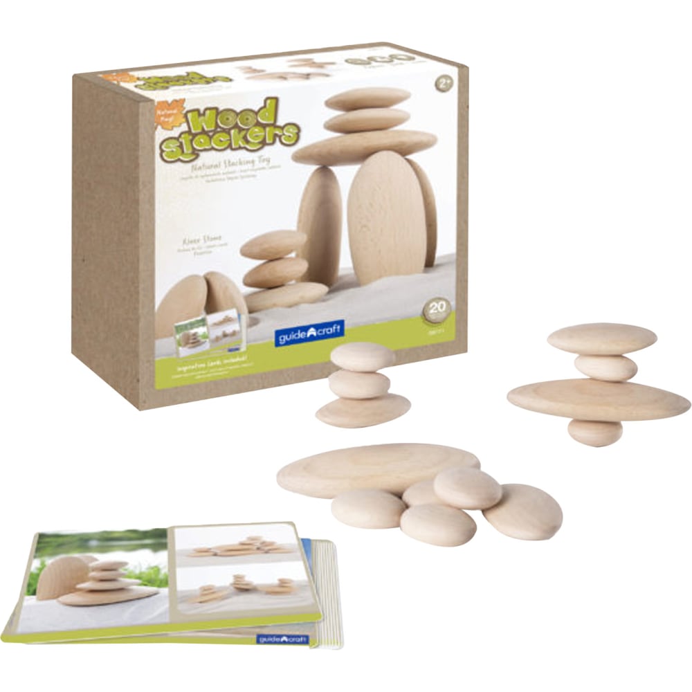 Guidecraft Wood Stackers 30-Piece River Stones Kit