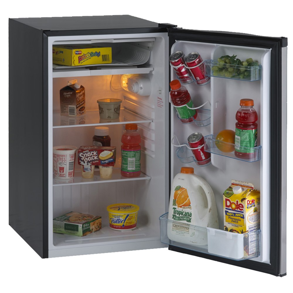 Avanti 4.4 Cu Ft Refrigerator, Black/Stainless Steel