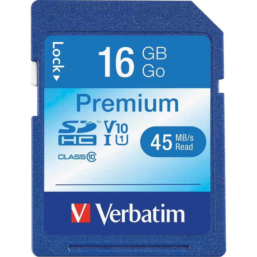 Verbatim Class 10 Secure Digital High Capacity (SDHC) Memory Card, 16GB