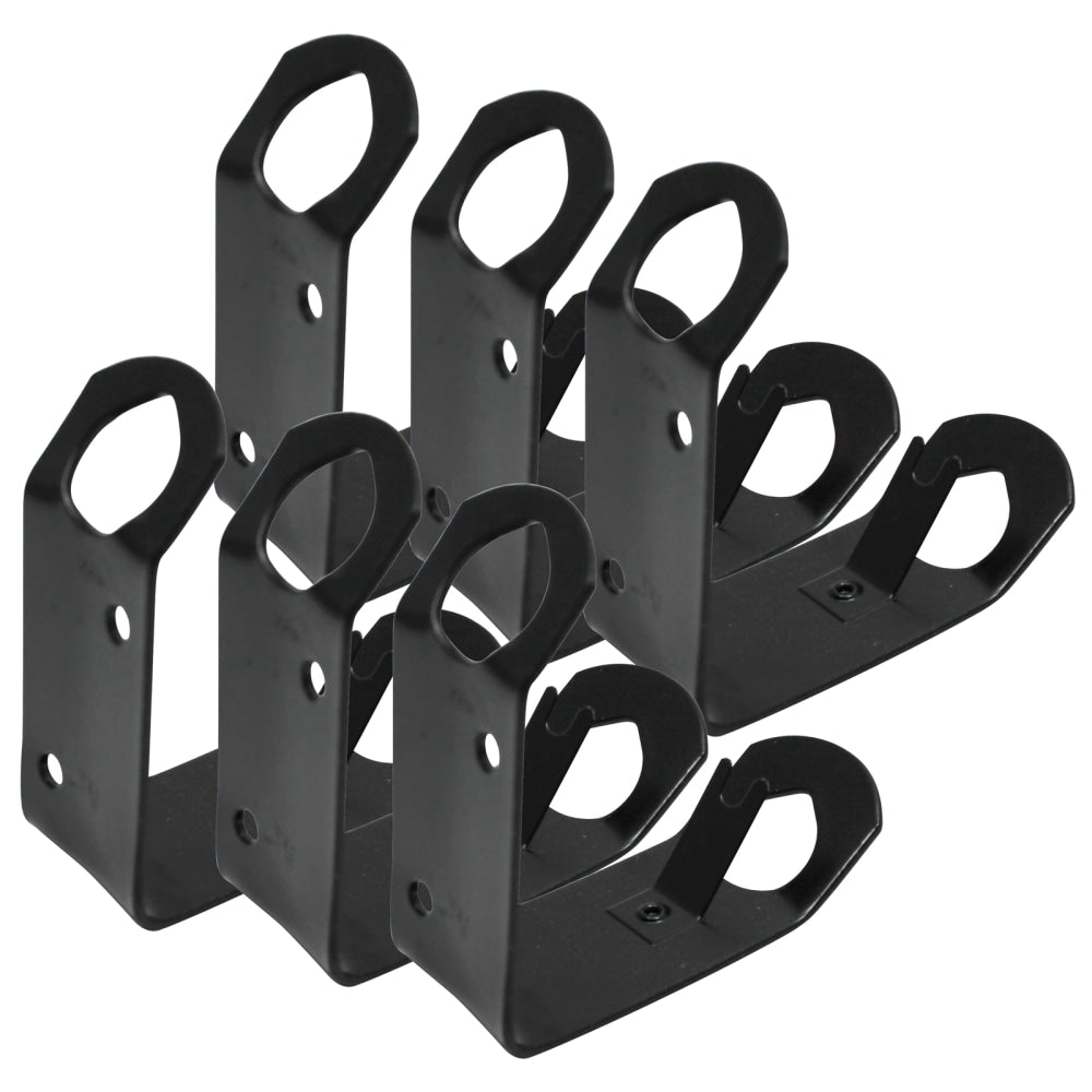 Annin and Company Classroom Flag Wall Brackets, 3inH x 1-1/2inW, Black, Pack Of 6 Brackets