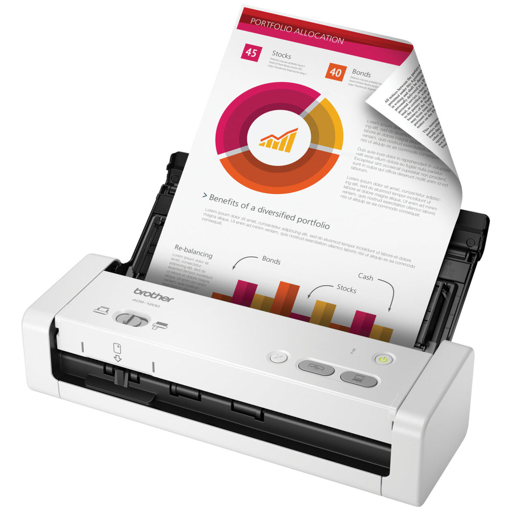 Brother Compact Portable Color Desktop Scanner, ADS-1200