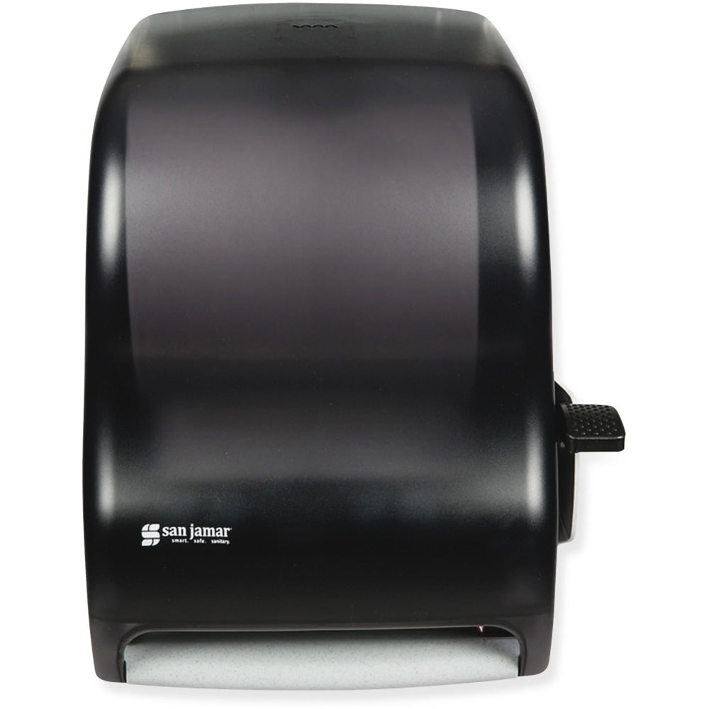 San Jamar Lever-action Jam-resistant Towel Dispenser - Roll Dispenser - Roll - 16.5in Height x 12.9in Width x 9.5in Depth - Plastic - Black Pearl - Durable, Long Lasting, Break Resistant, Lockable, Chemical Resistant, Jam Resistant