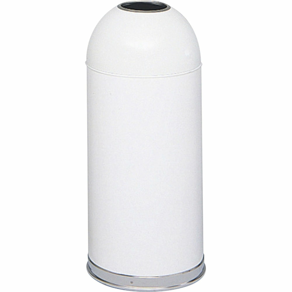 Safco Open Top Dome Receptacles, 15 Gallons, White