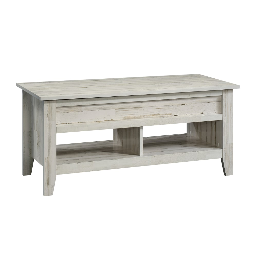 Sauder Dakota Pass Lift-Top Coffee Table, Rectangular, White Plank