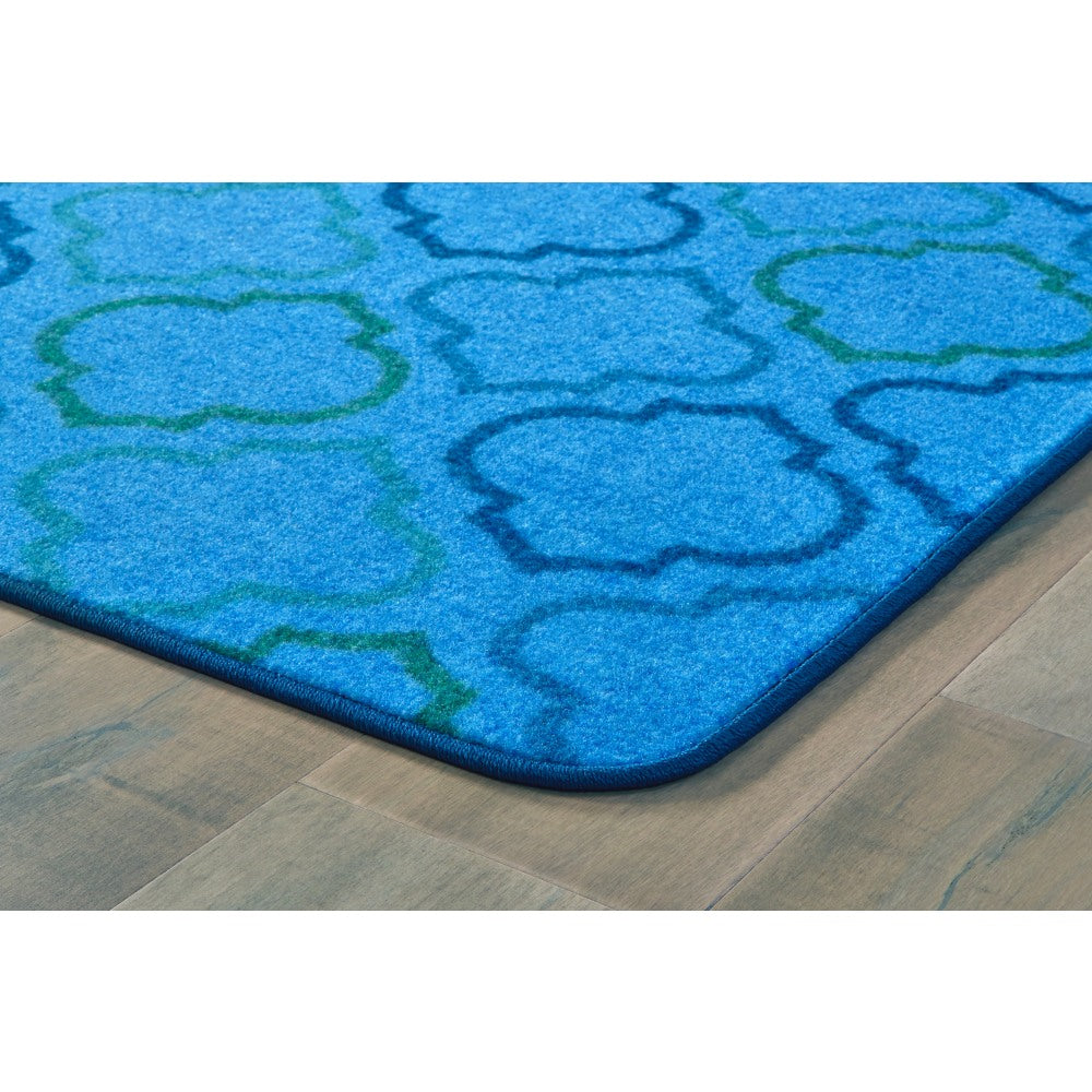 Carpets for Kids Pixel Perfect Collection Mellow Morocco Activity Rug, 8'x 12', Blue