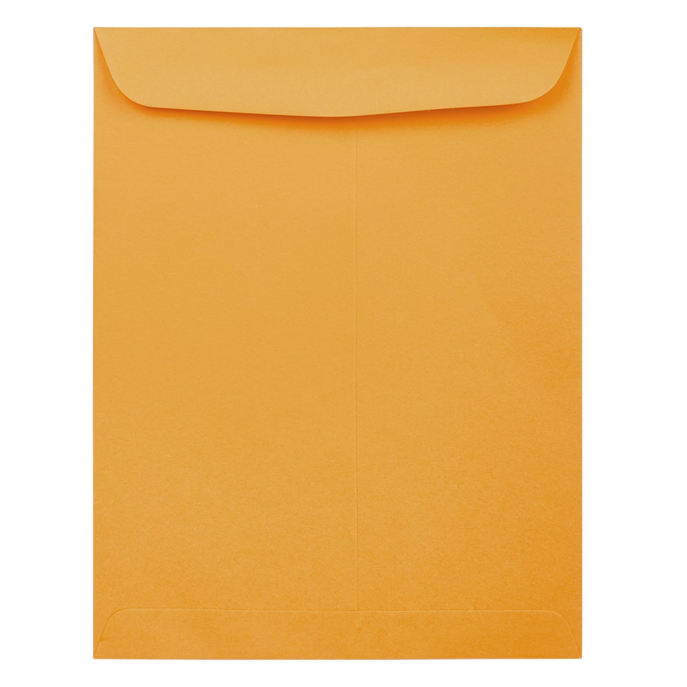 JAM Paper Open-End 12in x 15-1/2in Envelopes, Gummed Closures, Brown, Pack Of 50 Envelopes