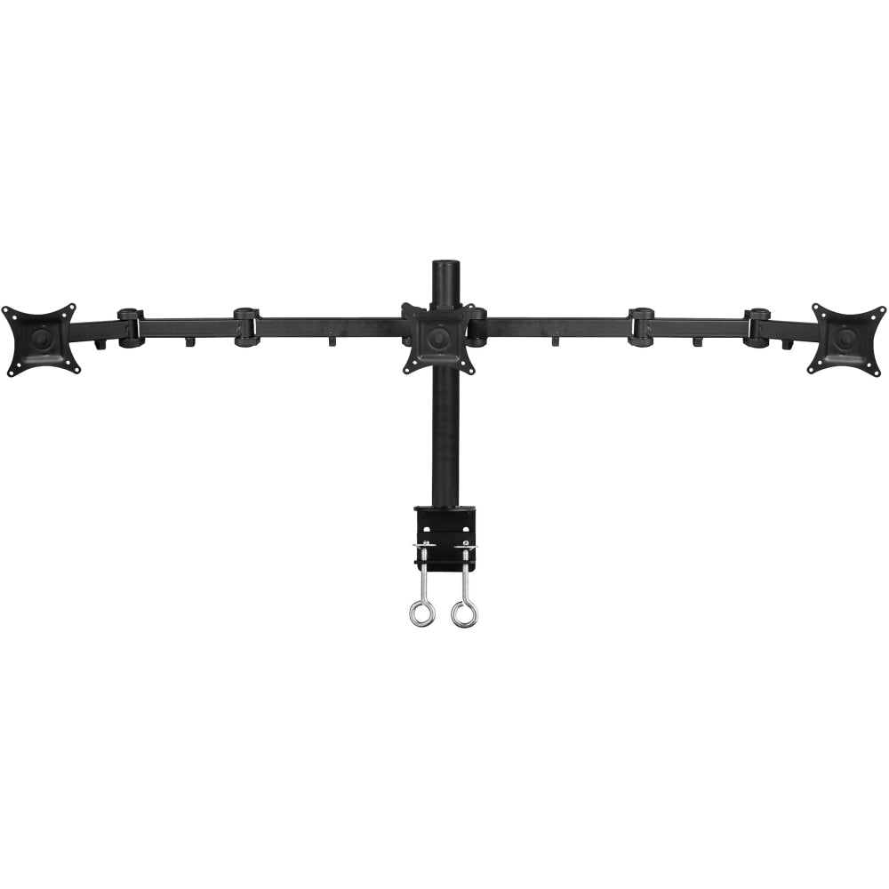 SIIG Articulating Triple Monitor Desk Mount - 13in to 27in - 6 Display(s) Supported - 13in to 27in Screen Support - 66 lb Load Capacity - 75 x 75, 100 x 100 - 1