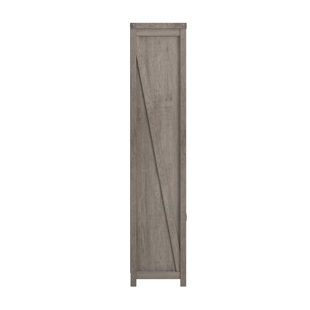 Bush Furniture Knoxville 72inH Narrow 5-Shelf Bookcase With Door, Restored Gray, Standard Delivery