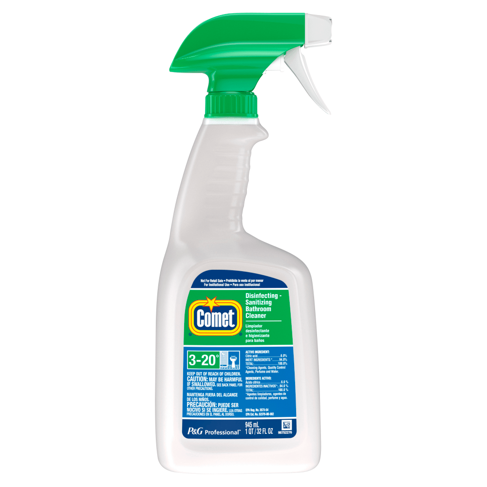 Comet Professional Disinfecting-Sanitizing Bathroom Cleaner, 32 Oz Per Bottle, Case Of 6 Bottles