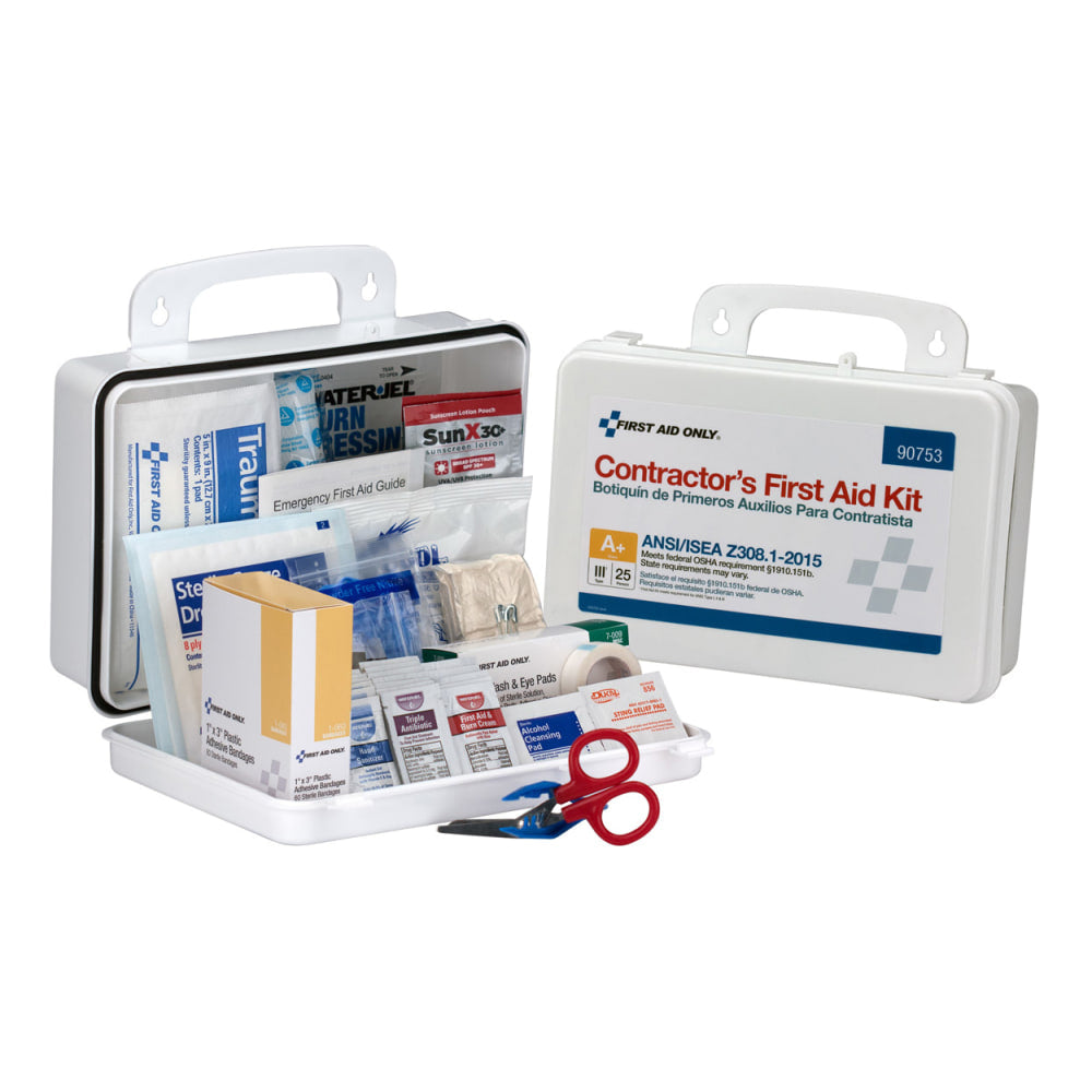 First Aid Only 25-Person Contractor First Aid Kit, White, 128 Pieces