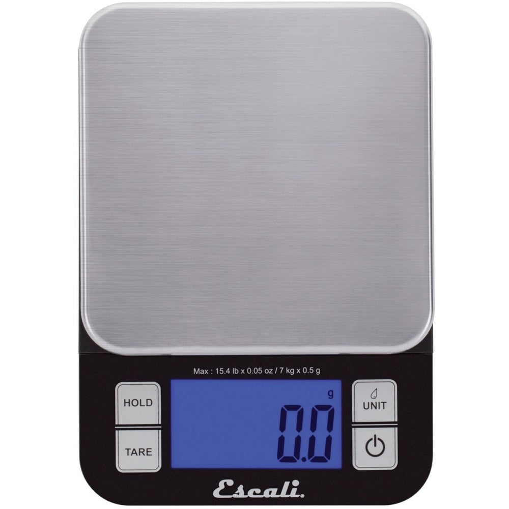 Escali Nutro Digital Food Scale - 15 lb / 7 kg Maximum Weight Capacity - Silver, Black