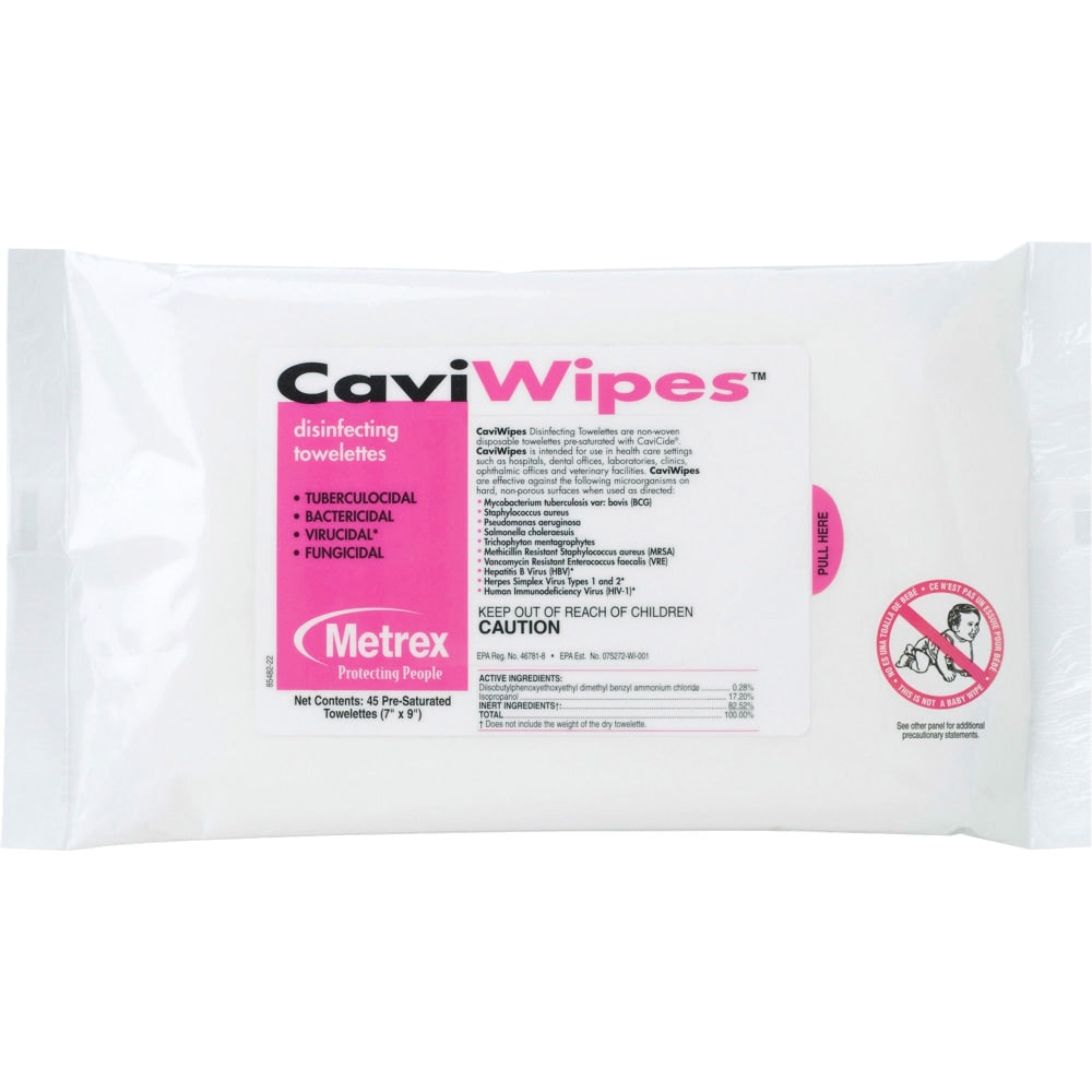 Unimed CaviWipes FlatPack Surface Disinfectant Wipes, Pack Of 45