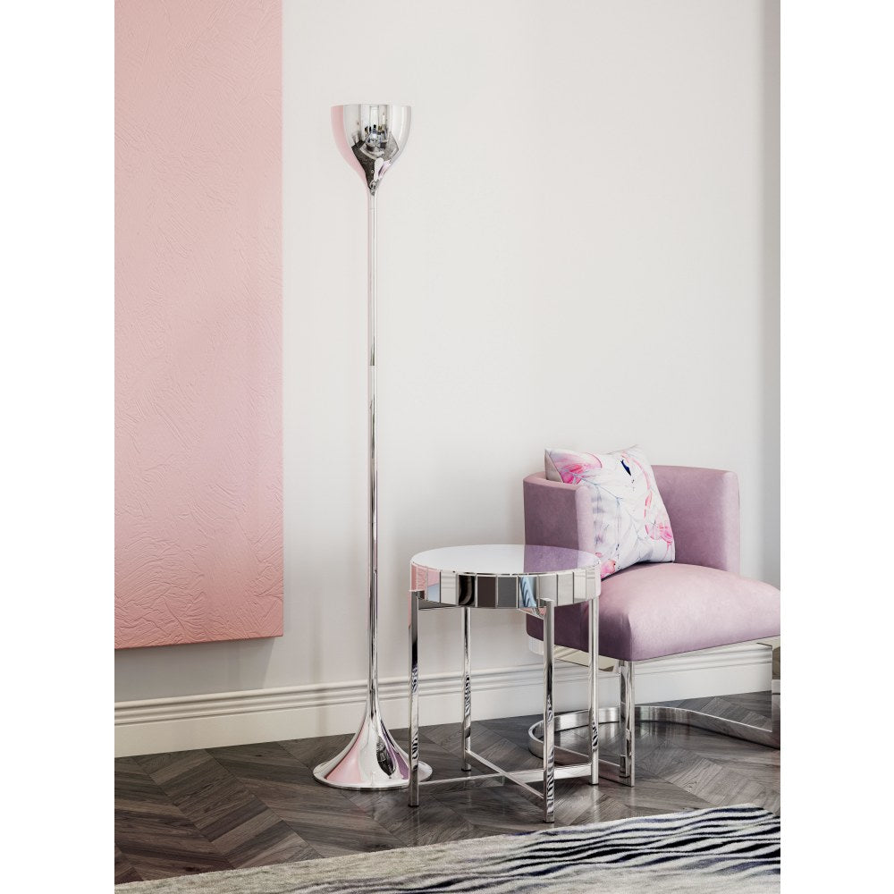 Zuo Neutrino Floor Lamp, 66 9/10inH, Chrome