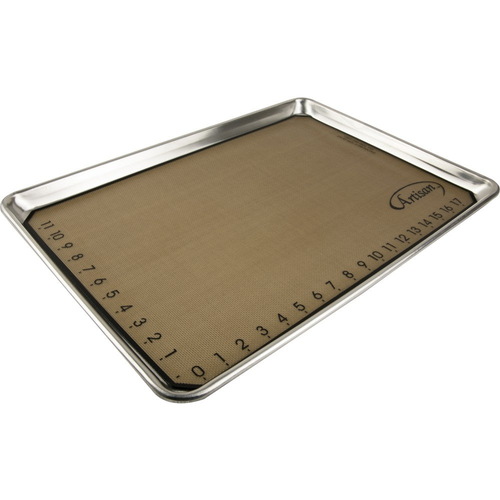 Vollrath Artisan 80740WH Aluminum Sheet Pan & Silicone Baking Mat, Tan