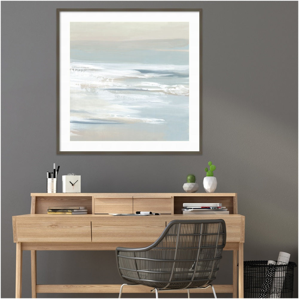 Amanti Art Shadows Of The Sea I by Lera Wood Framed Wall Art Print, 41inW x 41inH, Gray