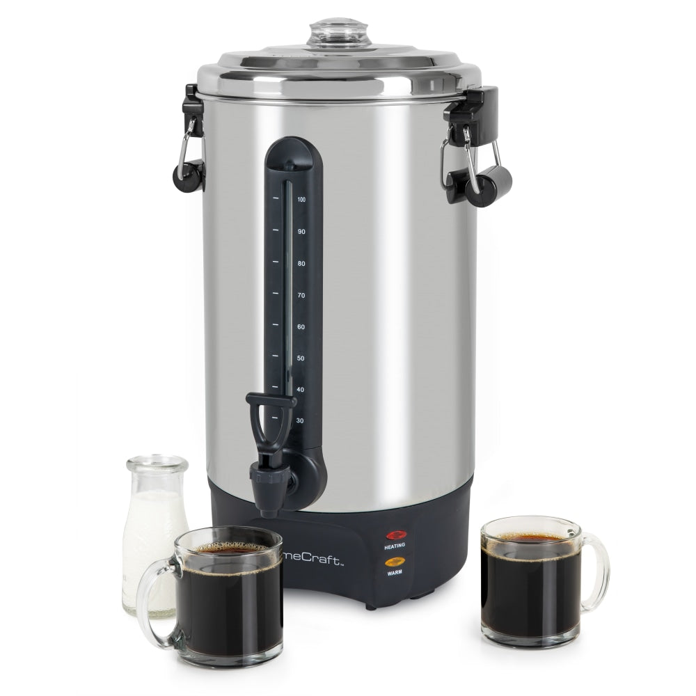 Nostalgia Electrics HomeCraft Quick-Brewing 1,500-Watt Automatic 100-Cup Coffee Urn, Stainless Steel