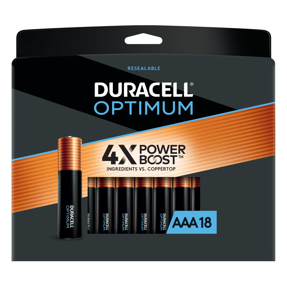 Duracell Optimum AAA Alkaline Batteries, Pack Of 18