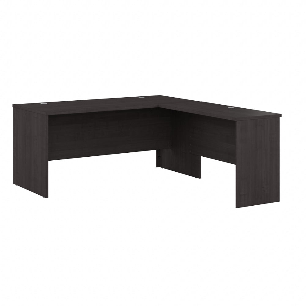 Bestar Logan 65inW L-Shaped Corner Desk, Charcoal Maple