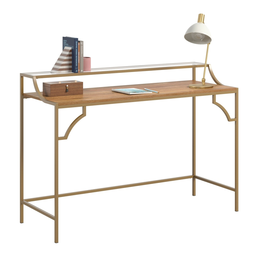 Sauder International Lux 49inW Writing And Computer Desk, Sindoori Mango/Satin Gold