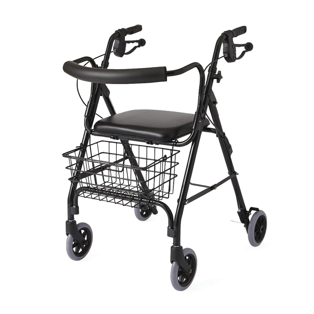 Medline Guardian Deluxe Rollator, 6in Wheels, Black