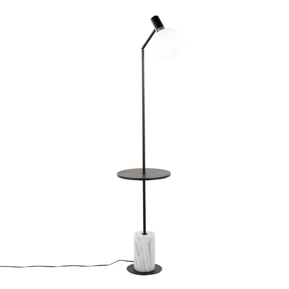 LumiSource Ana Floor Lamp, 73inH, White/Black