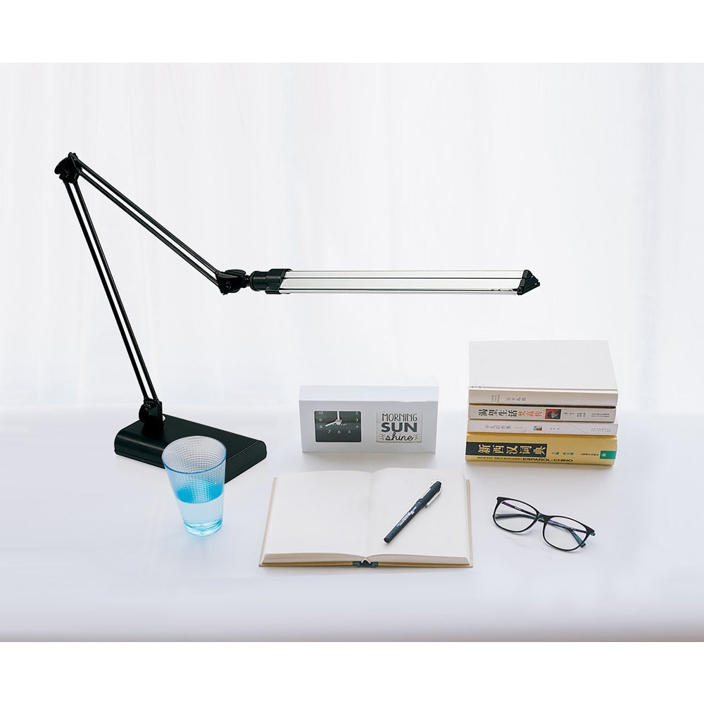 Realspace Architect Desk Lamp, Adjustable, 21-1/2inH, Black/Silver