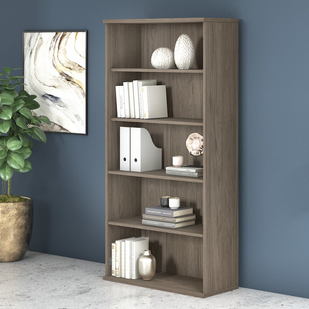 Bush Business Furniture Studio C 73inH 5-Shelf Bookcase, Modern Hickory, Standard Delivery