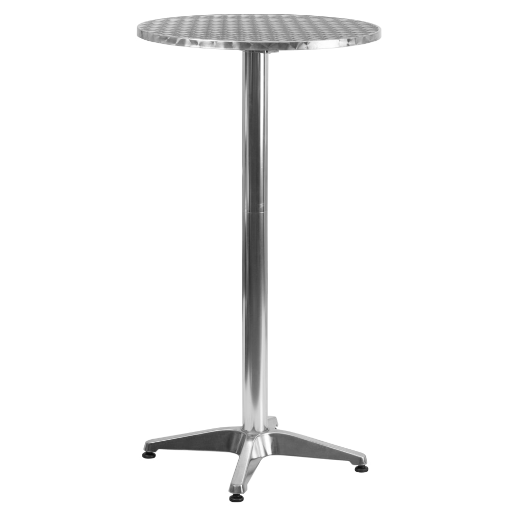 Flash Furniture Round Folding Bar Table With Aluminum Base, 45in x 23-1/4in, Silver